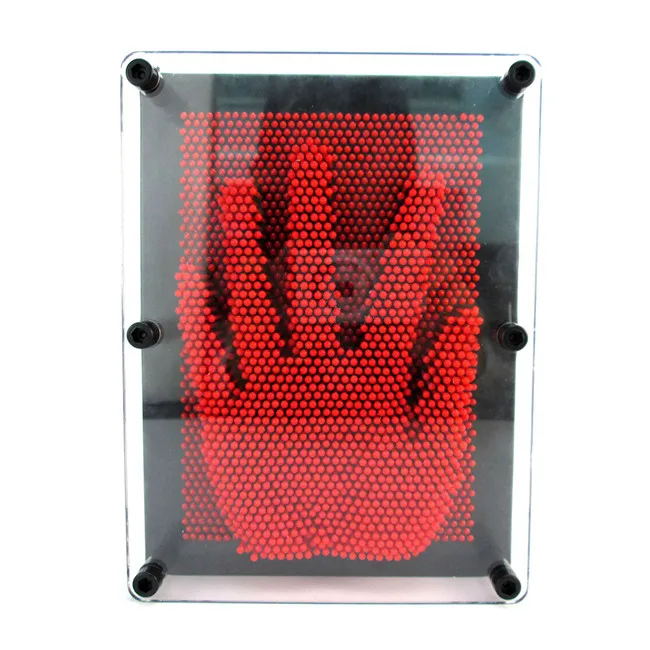Забавные 3D гвозди булавка Художественная Скульптура ручной пресс-формы Рабочий стол подарки для руководителя - Цвет: Красный