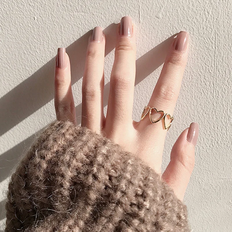 

2019 New Fashion Opening Hollow Heart Love Gold Rings For Women Lady's Index Finger Ring Korean Fashion Jewelry Accessories