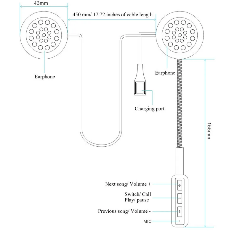 WUPP MH01 мотор Беспроводной Bluetooth гарнитура мотоциклетный шлем наушники двойная акустическая система громкой связи Bluetooth гарнитура Музыка для MP3 MP4