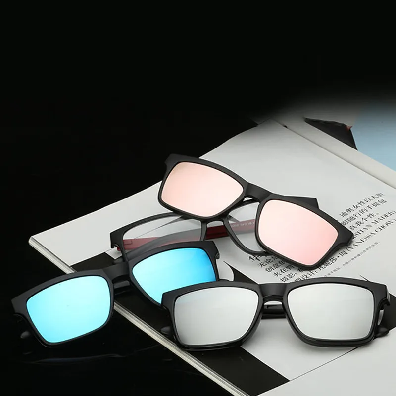 TR90 поляризационные магнитные солнцезащитные очки с зажимом Для женщин Для мужчин классический зеркало UV400 очки 2018 Горячие Оттенки Óculos де