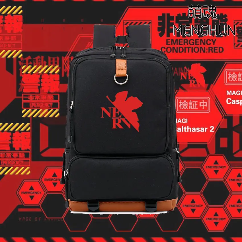 

NEON GENESIS EVANGELION BACKPACKS big school bag for eva fans EVA anime props NERV logo printing backpacks NB193