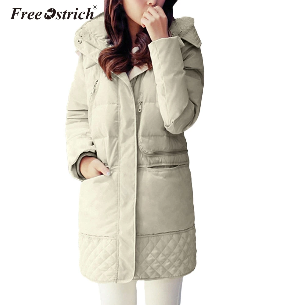 

Free Ostrich Parkas Winter Woman 2019 Hooded Button Packet Zipper Plus Size Veste Femme Winter Coat Women Chaqueta Mujer N30