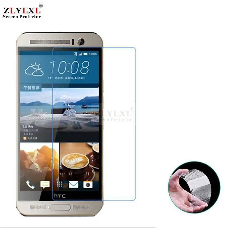 

Glass + case Transparent Dirt-resistant soft back case for HTC one M9 Plus tempered glass screen protector