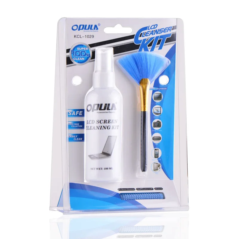 

KCL-1005 LCD TV Screen Cleaning Kit for Desktop Computer Laptop Digital Camera Keyboard Cleaning Solution Cloth Brush Kits