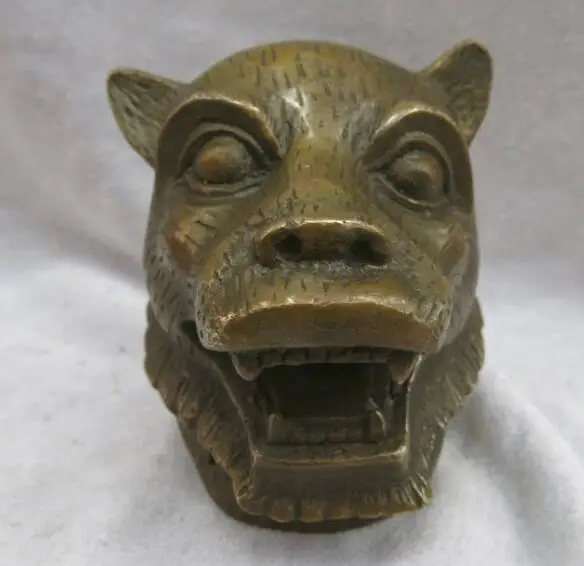 China Feng Shui brass copper Beautiful 12 animal head--Tiger head statue | Дом и сад