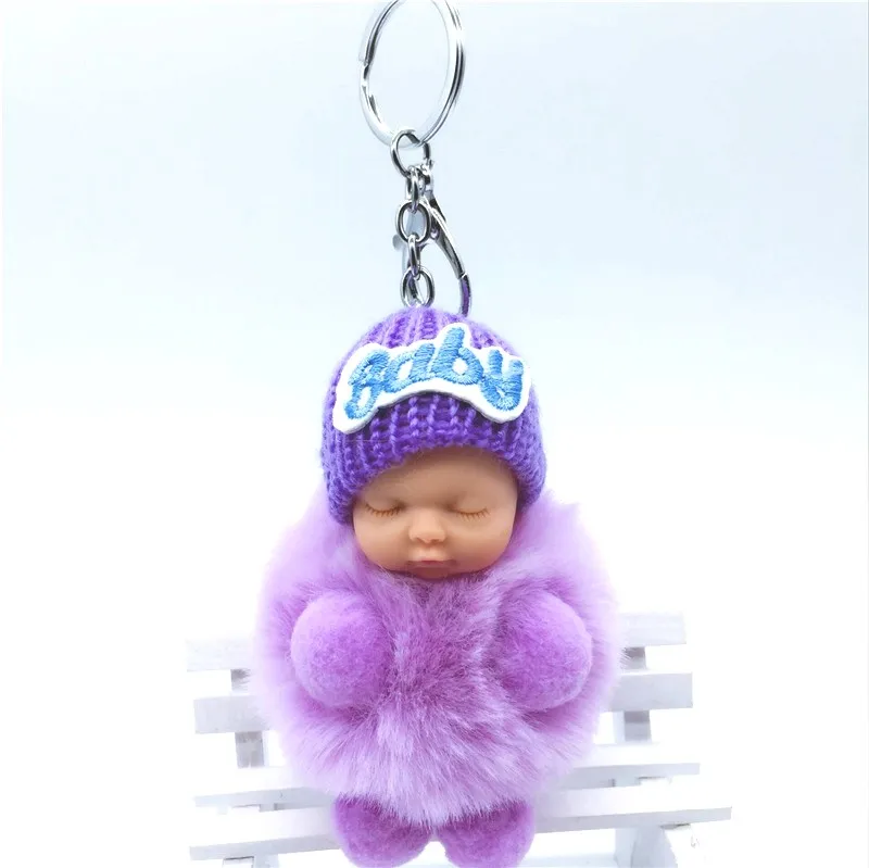 

2017 Cute Doll Keychain Women 12Cm Pompom Ball Toy Rabbit Key Chains Charm Pendant Bag Car Keyring For Women Jewelry