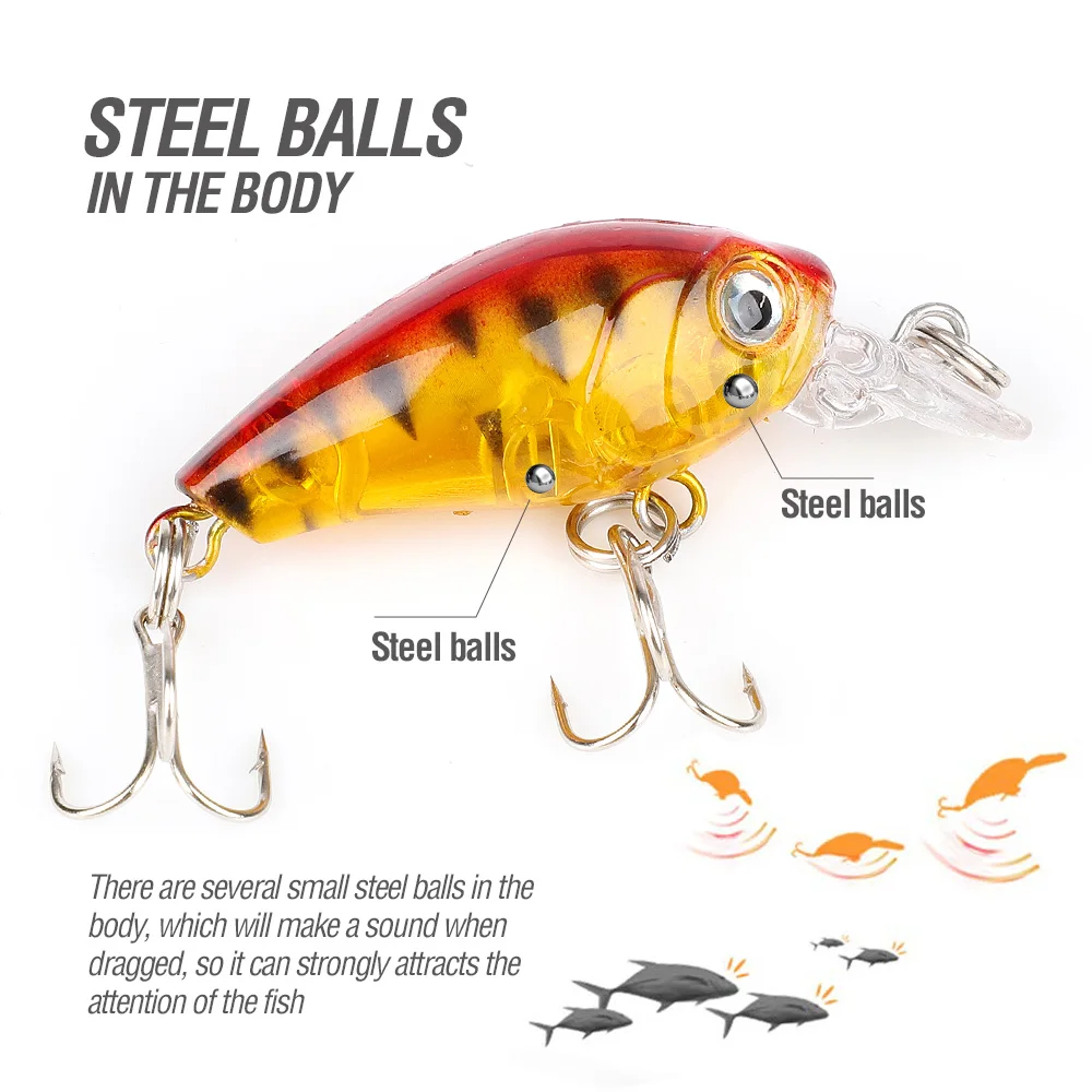 DONQL 2pcslot Crankbaits Minnow Fishing Lures 4.5cm 4g Wobblers For Trolling Artificial Hard Swim Bait Fishing Tackle (6)