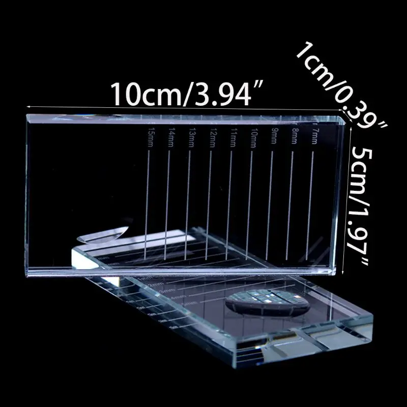 

2 In 1 Glass False Lashes Adhesive Glue Pallet Stand Holder Eyelash Extensions Transparent Tray Makeup Cosmetic Tool
