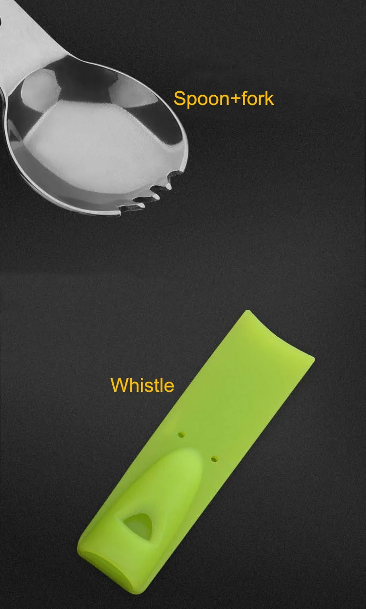 Кемпинговая вилка ложка нож со свистком для рыбалки на открытом воздухе EDC инструменты нож для выживания Самозащита для рыбалки вилка ложка s ножи