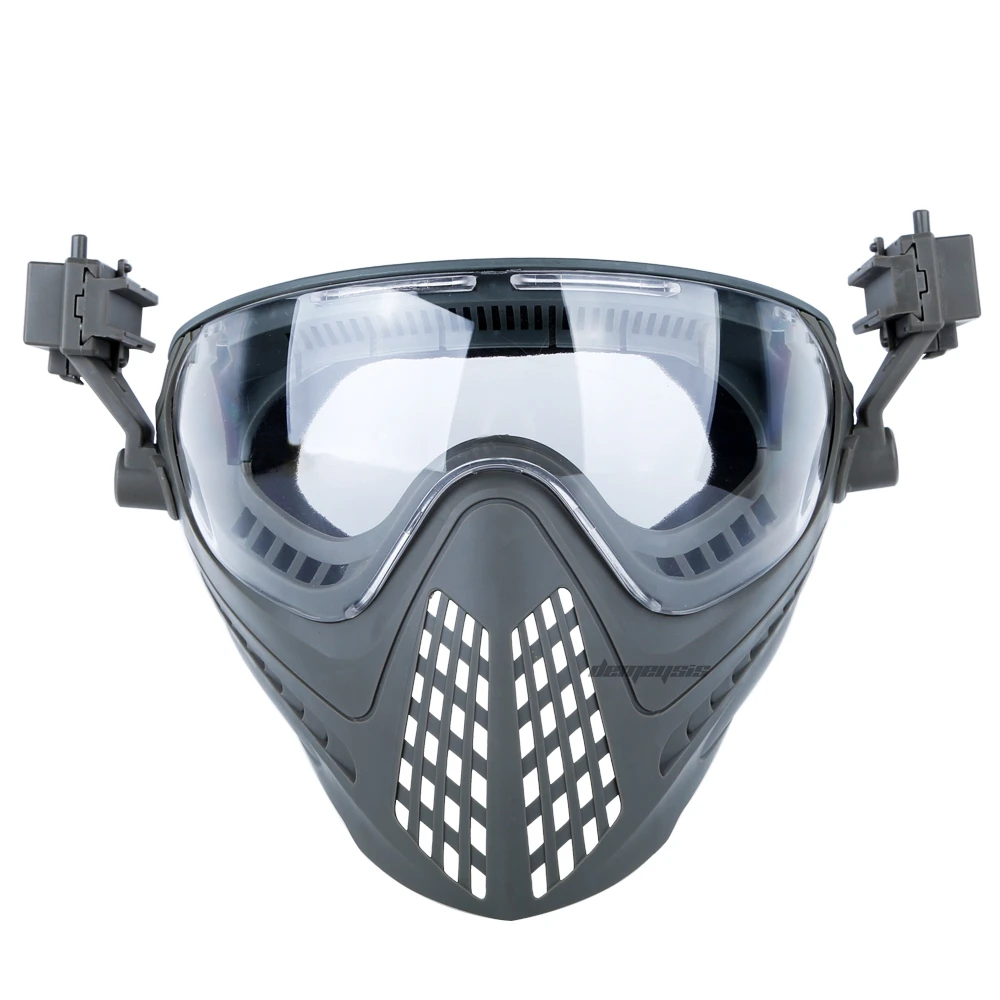 Военная страйкбольная пейнтбольная маска с 3 линзами, тактическая маска для шлема, защитная маска для охоты, стрельбы CS, маска для всего лица, страйкбольная маска - Цвет: grey
