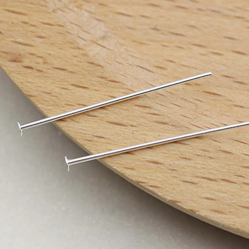 10pcs Real Pure Solid 925 Sterling Silver Needle Pins for DIY Jewelry Making Findings Earring Necklace Connector Part Base 