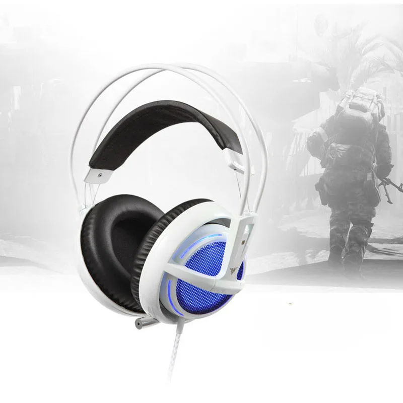 Игровые наушники для ПК steel Series V2 Frost Blue светящаяся гарнитура с микрофоном