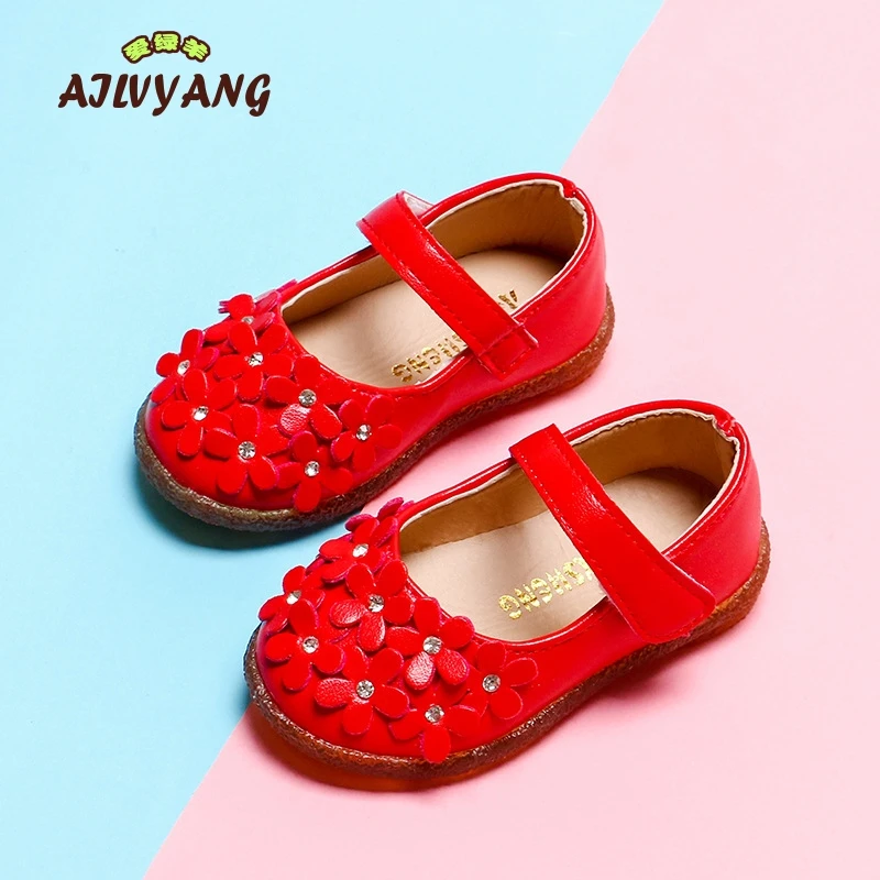Весенне-Осенняя обувь для маленьких девочек, детская обувь в Корейском стиле с цветочным принтом, нескользящая обувь с мягкой подошвой для