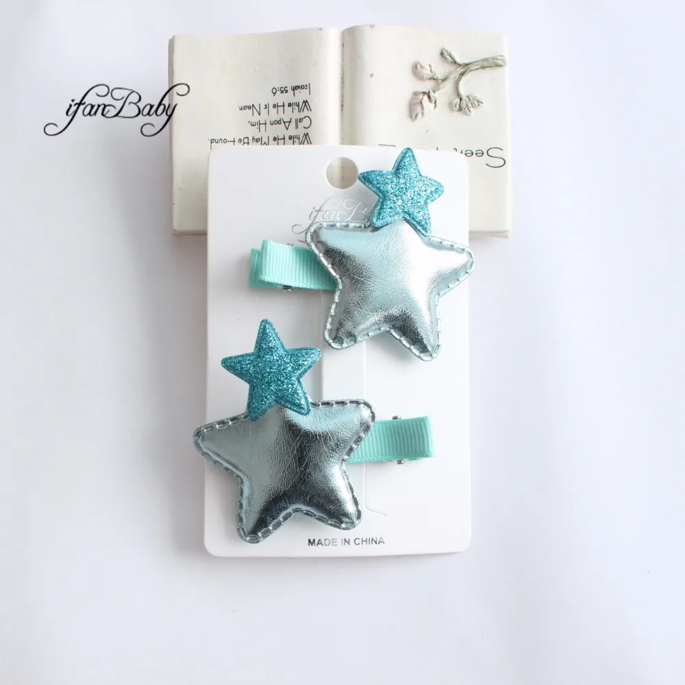 Star hair flower clip girls 3