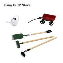 1:12 Миниатюрный Кукольный дом милый мини металлическая маленькая тележка Сельскохозяйственные Инструменты Наборы для садовой мебели аксессуары Орнамент