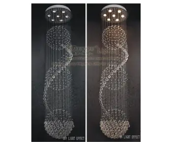 

Crystal Ceiling Lamp Luxurious Crystal Ball lustres de sala Lighting Fixture Modern Popular Long Ceiling Light With 7 GU10 Bulbs
