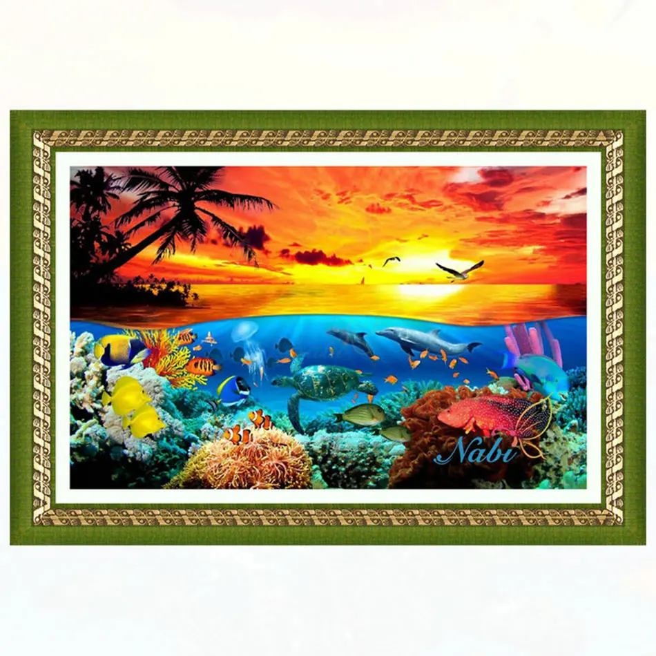 

Square diamond mosaic painting diamond embroidery cross stitch Beach Sea - 5d diy beaded picture beadwork set 101GG