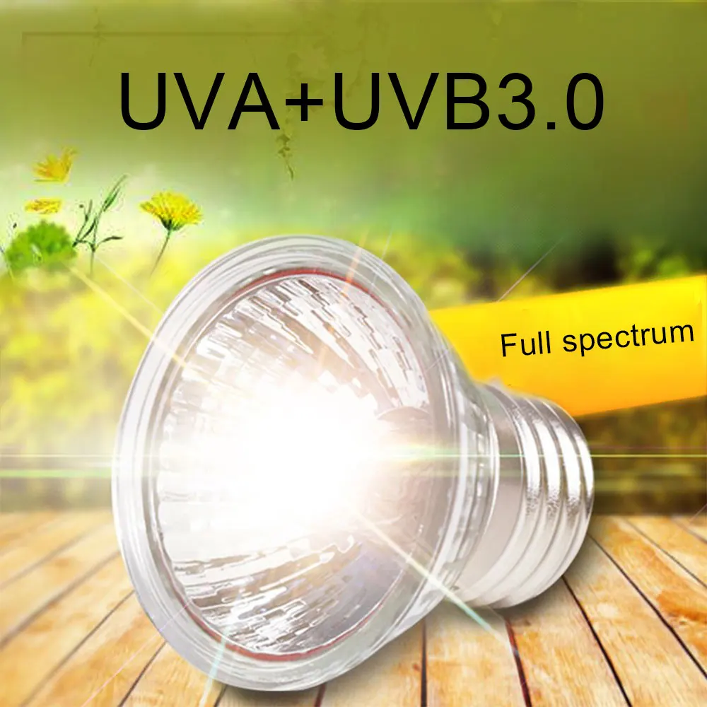 25/50/75 Вт UVA+ UVB 3,0 лампа для рептилий лампы черепаха гигантская UV светильник лампы Лампа накаливания амфибии ящерицы Температура контроллер