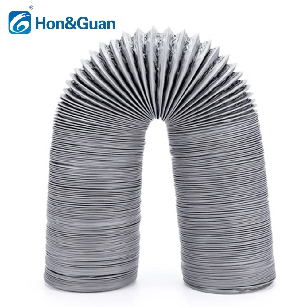 5m 4inch Flexible Aluminium Inline Duct Fan Ducting Hose with PVC Round Ducting for Extractor Fan Air Conditioner  Ventilation