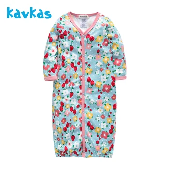 

KAVKAS baby Long Sleeve Jumpsuit Winter Soft Climb Clothes Boy Girl Bamboo Covered Botton Babe Rompers For 0-3M 3-6M Infants