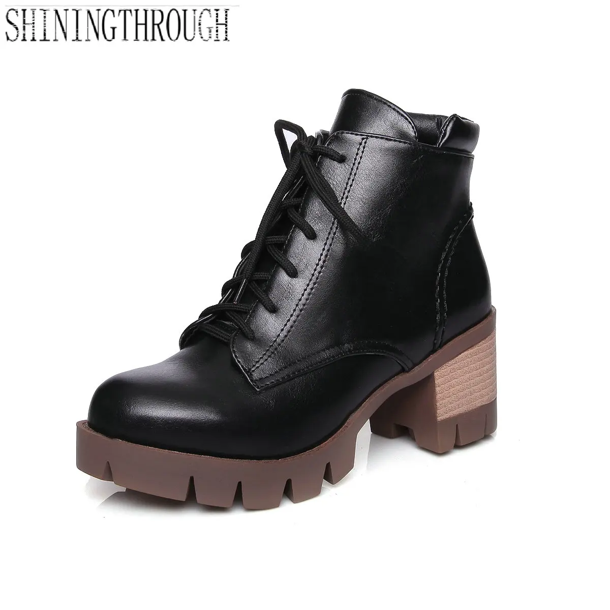 

2018 Fashion rouned toe Cross tie Ankle Boot High Heels Short Boots Autumn Boots Shoes Summer Woman Shoe