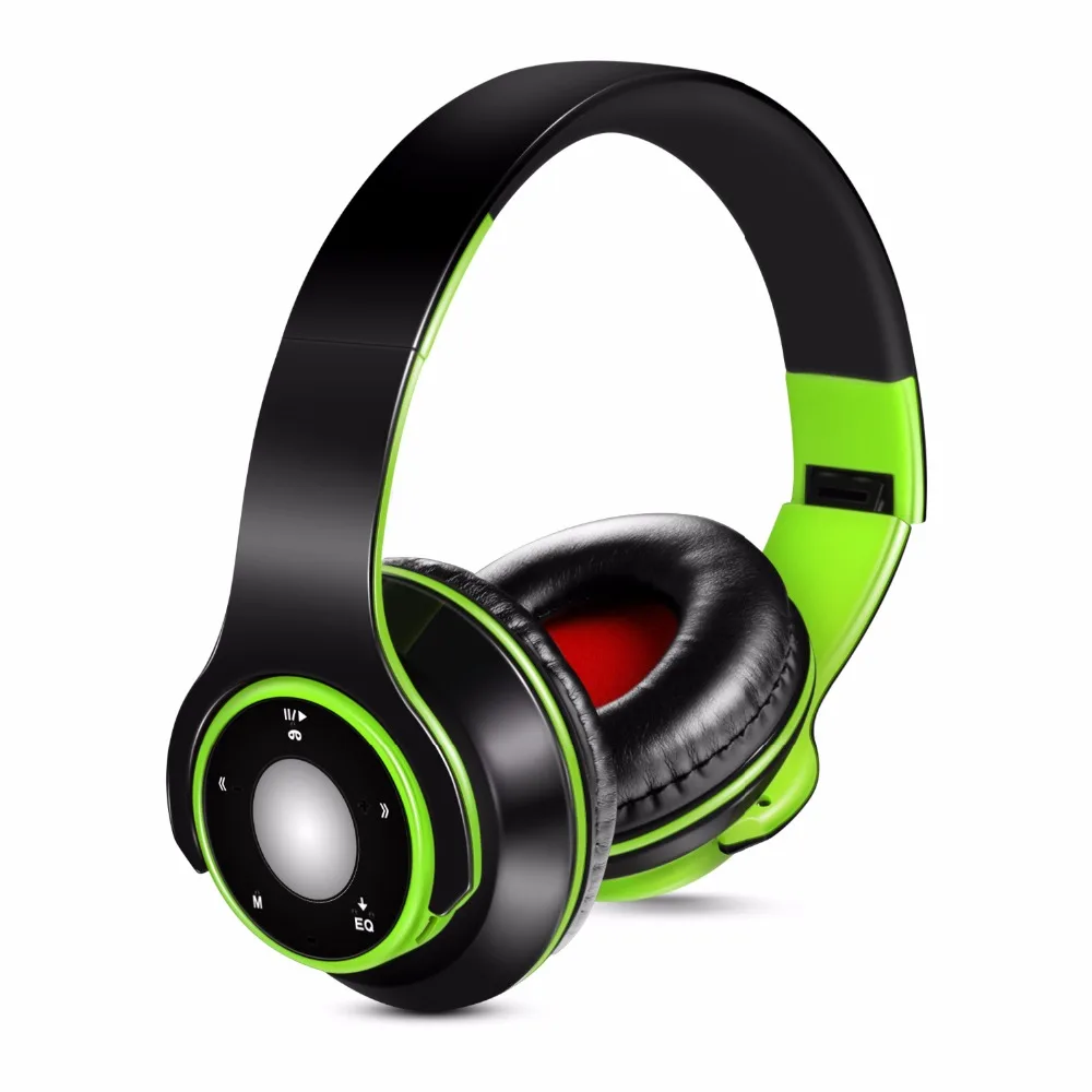 Foldable Colorful Wireless Stereo Bluetooth Over Ear Headphones with Microphone and TF card play for Kids Children Women Men