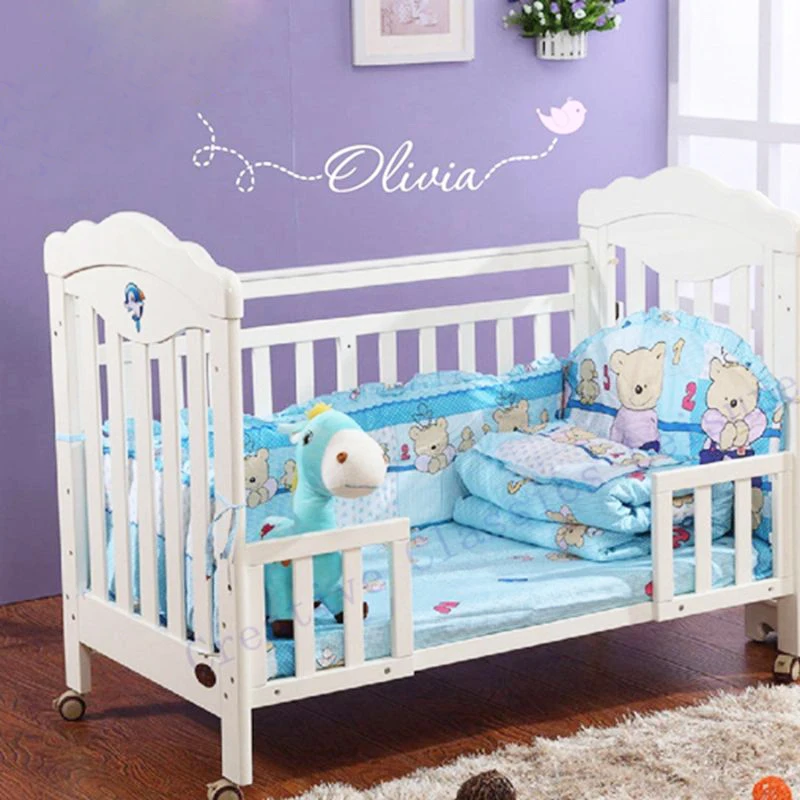 Us 8 1 6 Off Free Shipping Personalized Name Nursery Wall Decals Custom Made With A Flying Bird Vinyl Stickers For Baby In Us 8 1 6 Off Free Shipping Personalized Name Nursery Wall Decals Custom Made With A Flying Bird Vinyl Stickers For Baby In