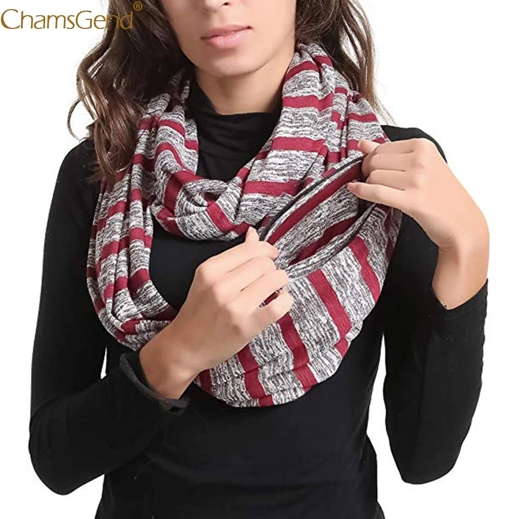 New Red Women's Fashion scarf Winter Convertible Infinity Scarf Pocket