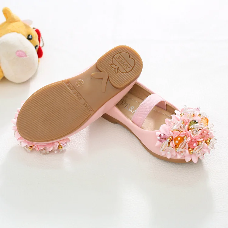 Новая весенне-осенняя милая детская обувь принцессы для маленьких девочек с разноцветными цветами; эластичная Повседневная дышащая обувь для танцев