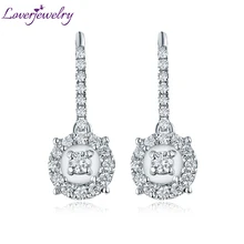 Королевские серьги-капли с бриллиантами, настоящее твердое белое золото 18 К, блестящее ювелирное изделие для мамы, подарок на Рождество