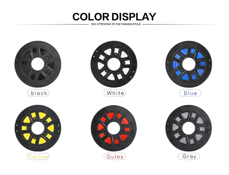 

Colorful PLA filament Black tray and yellow package For CREALITY 3D Printer High quality 1.75mm 1KG 340 Meter PLA filament