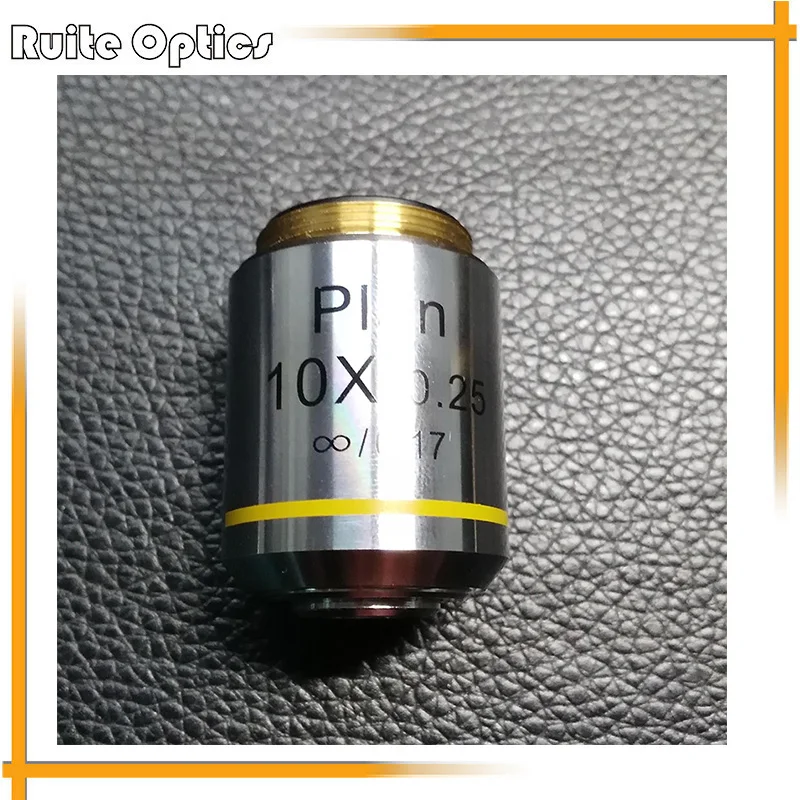 

180mm Metal Full Plan Infinity Microscope Objective Lens 10x N.A.0.55 For Biological Microscope