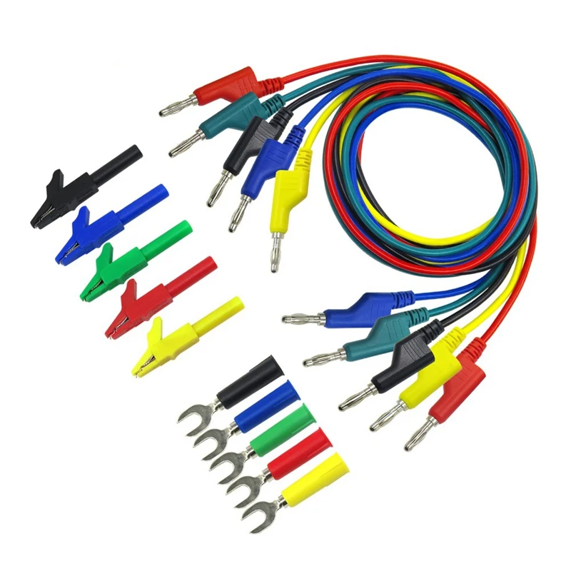

P1036A 4Mm Banana To Banana Plug Test Lead Kit For Multimeter Cable Match Alligator Clip U Type Test Probe