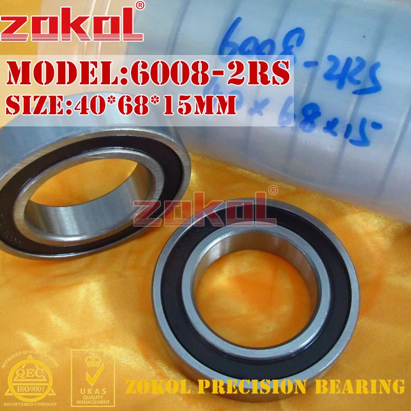 cheap ZOKOL 6008RS bearing 6008 2RS RS 6008 2RS 180108 Deep Groove ball bearing 40*68*15mm