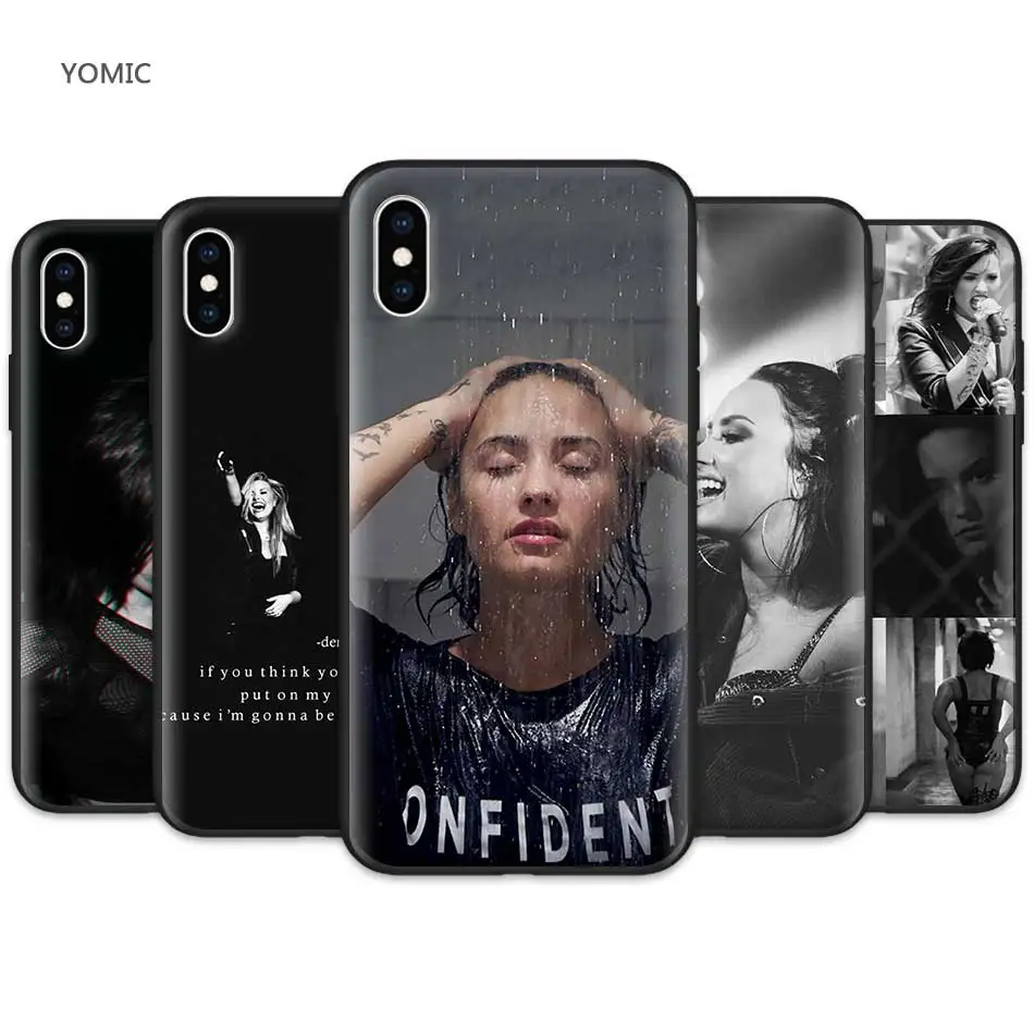 

Black Case for Apple iPhone XR 7 8 6 6S Plus X XS MAX 5 5S SE Silicone Soft TPU Mobile Phone Case Cover demi lovato