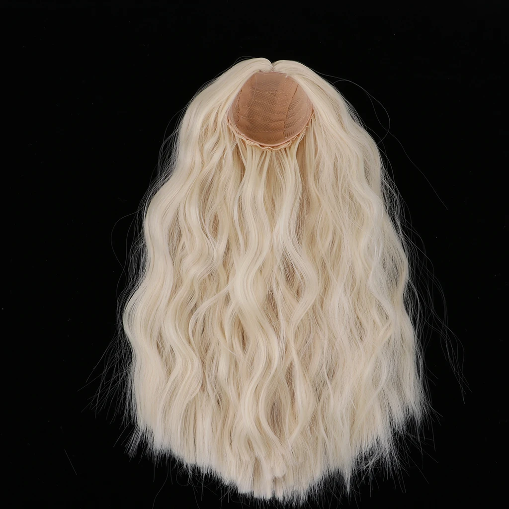 Стильный DIY парик длинные маленькие Кудри волосы светильник золото для 1/4 масштаб BJD девушка кукла голова аксессуары