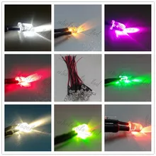100 шт. Предварительно проводной 5 мм светодиодный светильник лампа 18 см Предварительно Проводная DC 12 В белый теплый белый оранжевый красный синий зеленый желтый RGB Вспышка