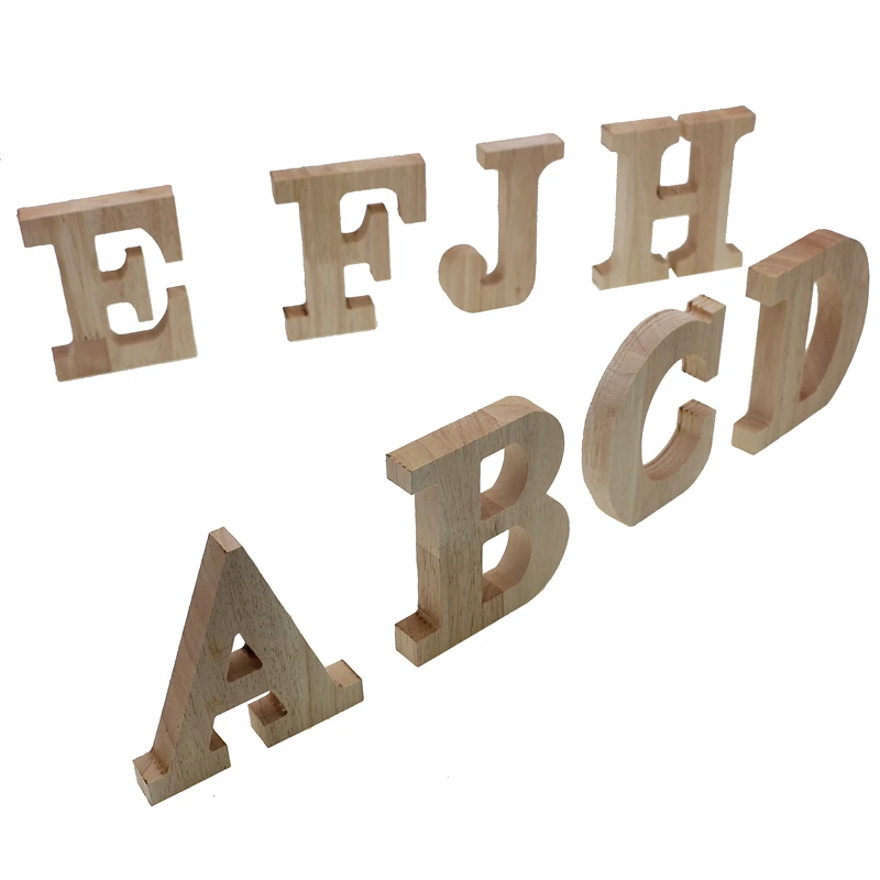 RUNBAZEF Decor Color Wooden Letter 26 Wood English Alphabet Letters Home Wedding Party Tools Decoration Number DIY Handcrafts