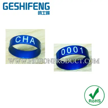 

100pc 15mm falcon foot ring with your name phone serial number and year