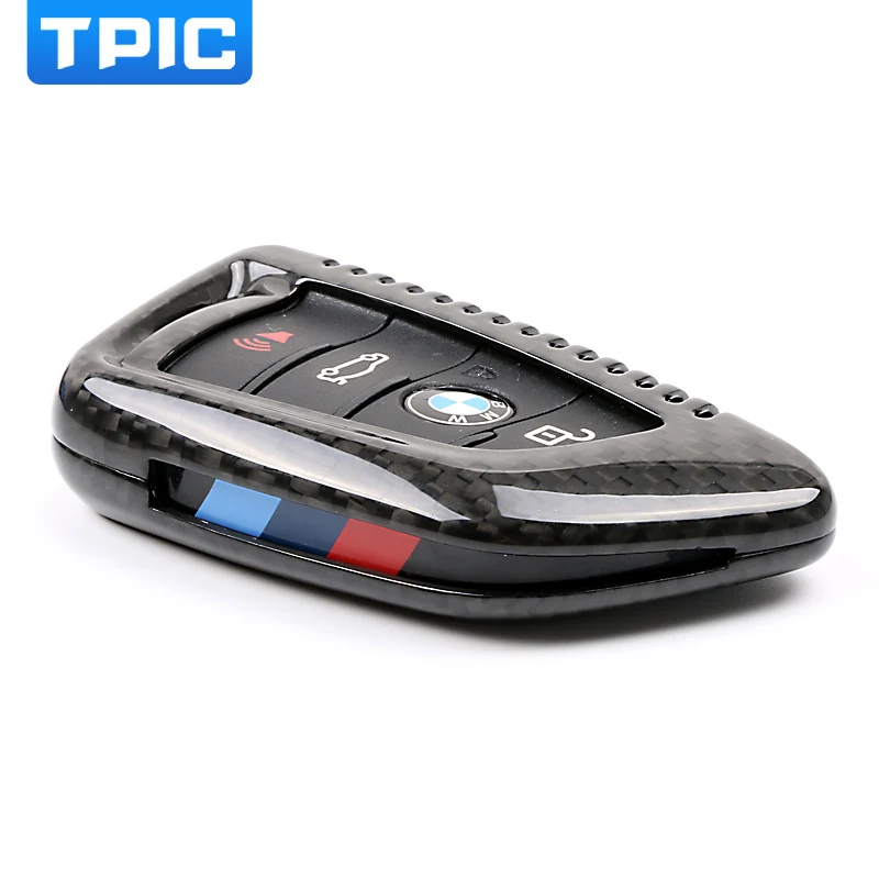 TPIC углеродное волокно ключа автомобиля чехол для BMW, Возраст 1, 2, 3, 4, 5, 6, 7, серия X1 X3 X4 X5 X6 F30 F34 F10 F07 F20 G30 F15 F16 крышка ключа автомобиля