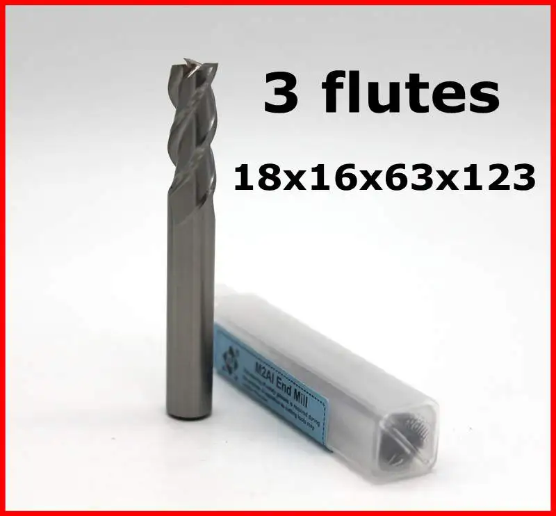 

router bit 10 pcs 18x16x63x123 of 3 Flute HSS End Mill flat end milling cutter cnc machine tool