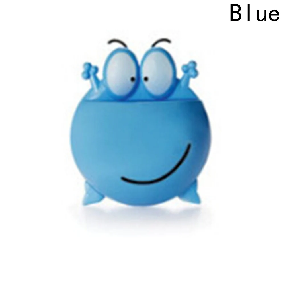Прекрасный мультфильм лягушки форме зубная щетка Зубная паста держатель присоски типа зубной щетки держатель ванной инструмент - Цвет: Blue
