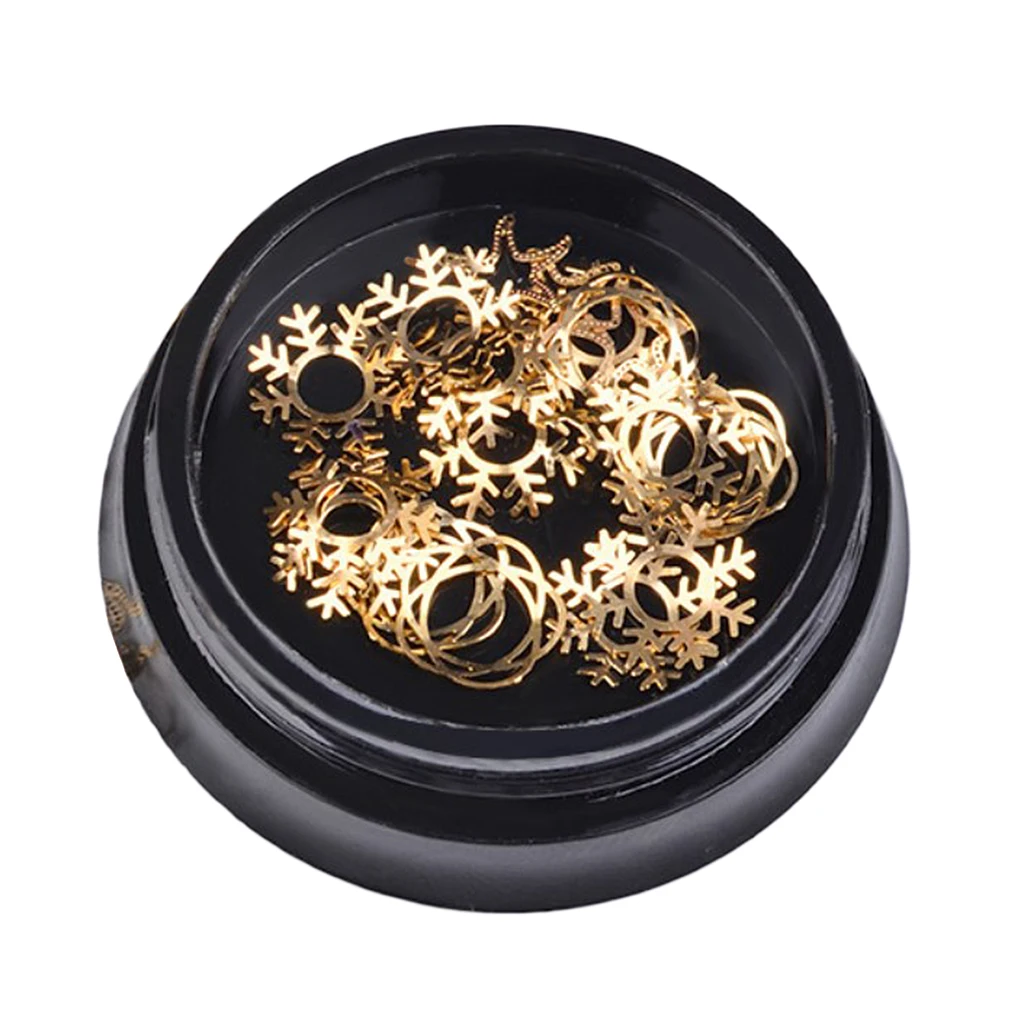 Christmas Decoration Hallowed-out Metallic Gold Snowflake Nail Art Stickers Decals