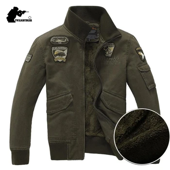 

New men's Fleece Jacket Winter Fashion Embroidery Stand Collar Fleece Plus Size Pilot Jacket Coat For Men Pull Homme D20F8204
