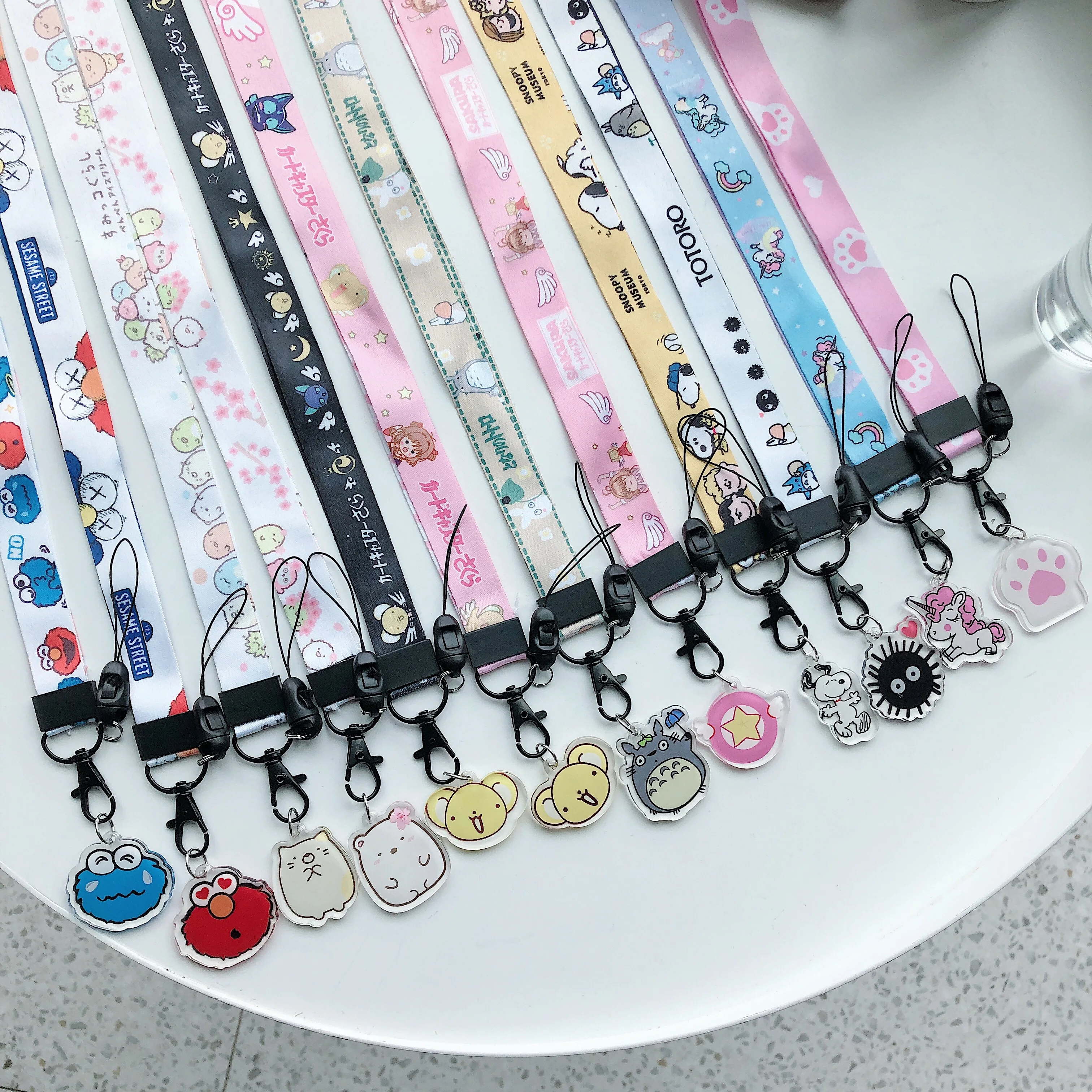 

Cartoon Lanyard ID Pass Card Badge Holders Cartoon Phone Neck Straps Gym Key Mobile Phone Holder DIY Hang Rope Lariat Lanyard