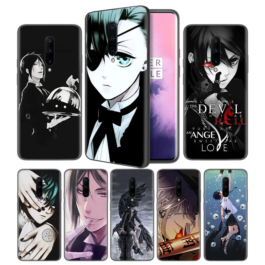 Black Butler Kuroshitsuji Japanese Soft Black Silicone Case Cover for font b OnePlus b font 6