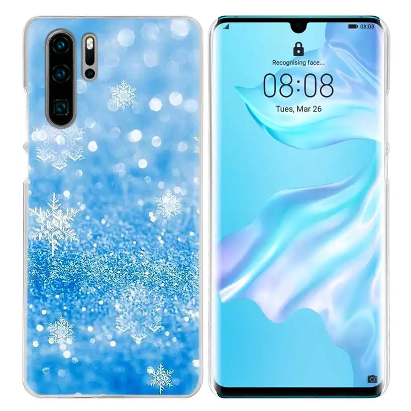 Чехол с рождественской снежинкой для huawei P20 P30 P Smart Nova 4 3i P10 P9 P8 mate 10 20 lite Pro Mini жесткий чехол для телефона из ПК - Цвет: 01