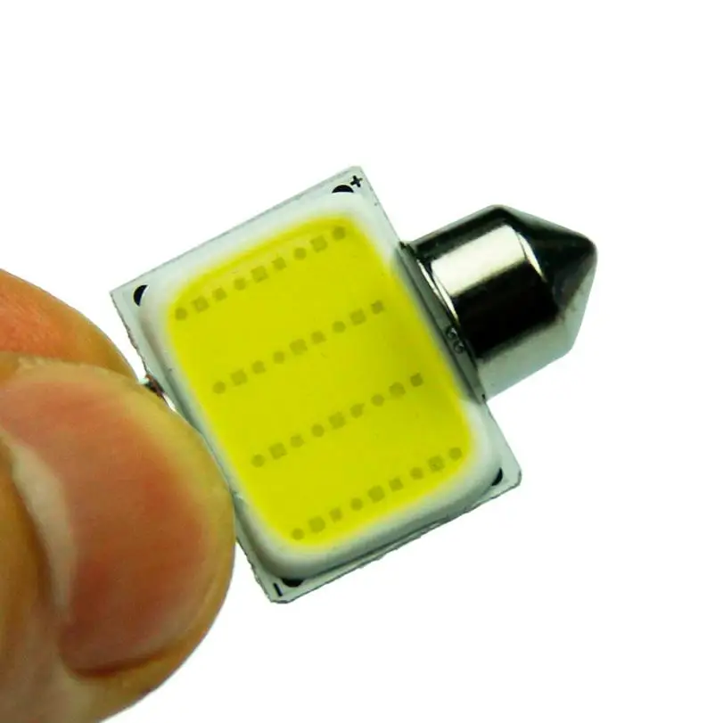 

2Pcs Long life time Super Bright Low-power 31mm 12V COB Dome Festoon LED Car Bulb Auto Lamp
