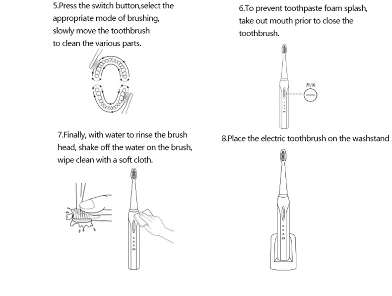 Lansung зубная щетка электрическая зубная щетка Sonicare перезаряжаемая электрическая зубная щетка Escova De Dente Eletrica гигиена полости рта щетка 4