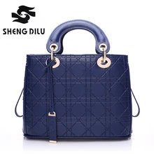 100% genuine leather Diamond Lattice free shipping women handbag shengdilu brand new 2016 shoulder Messenger bag noble